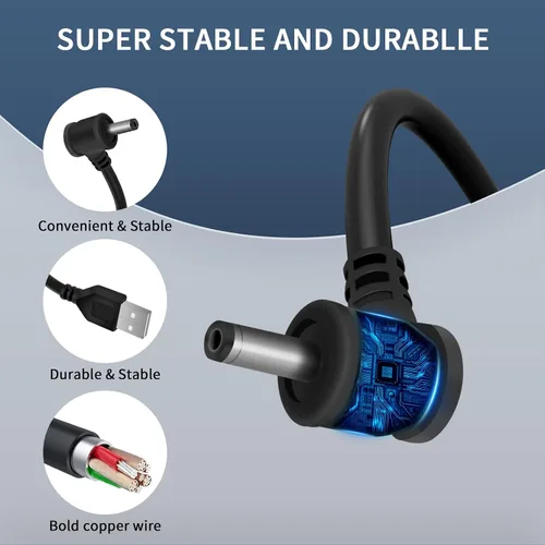 Miniatura 6 de Cables de carga de 30 pies para anillo resistente a la intemperie, cable de carga para interiores y exteriores con adaptador de corriente rápido