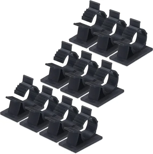 Miniatura 10 de MECCANIXITY 30 unids clip adhesivo de gestión de cables PE abrazaderas de cable 0.394-0.512 in ajustables para cables USB Cables de ratón Cable
