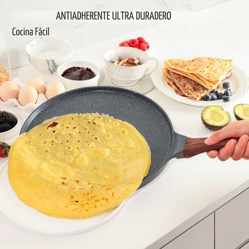 Miniatura 3 de SENSARTE Sartén antiadherente para crepé, sartén Dosa con revestimiento de granito suizo, sartén plana para panqueques, plancha Tawa de 12 pulgadas
