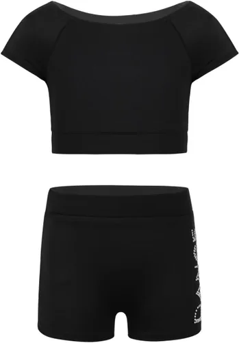 Traje de baño deportivo sin mangas con pantalones cortos para entrenamiento y fitness para niñas y niñas