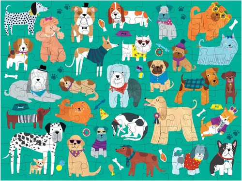 Miniatura 7 de Mudpuppy Rompecabezas de doble cara para gatos y perros, 100 piezas, 22 x 16.5 pulgadas, rompecabezas familiar perfecto para mayores de 6 años