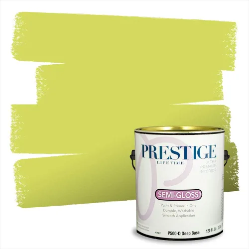 Miniatura 208 de PRESTIGE Paints Exterior Paint and Primer In One, 1-Gallon, Satin, Comparable Match of Benjamin Moore* Royal Linen* 931BM-PCM