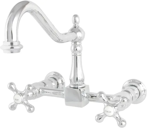 Miniatura 7 de Kingston Brass KS1245AX Heritage - Grifo de cocina con puente de montaje en pared, bronce aceitado Oil Rubbed Bronze