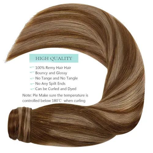Miniatura 3 de Extensión de cabello humano real, cola de caballo envolvente, extensiones de cabello largo y lacio con clip para mujer, 18 pulgadas, 2.82 oz, marrón