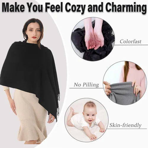 Miniatura 3 de Gomust Bufanda tipo pashmina para mujer, ideal para regalo de boda, Navidad, cumpleaños, estola grande y suave