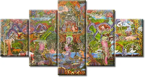 Miniatura 14 de Arte de pared con varios paneles, calendario maya, imágenes de piedra del sol, pinturas de civilización azteca sobre lienzo, sala de estar