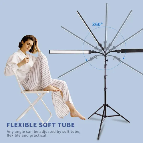 Miniatura 7 de Kit de iluminación LED para estudio de fotografía con bolsa de soporte de luz, tubo suave para belleza, cejas, tatuajes, maquillaje, odontología