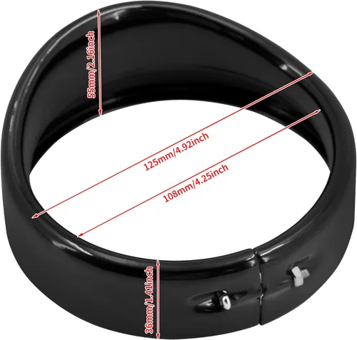 Miniatura 4 de Luz antiniebla de motocicleta de 11.4 cm con anillo de estilo visera, luz de paso auxiliar de 4 1/2", lámpara con bisel compatible con Harley Brillo