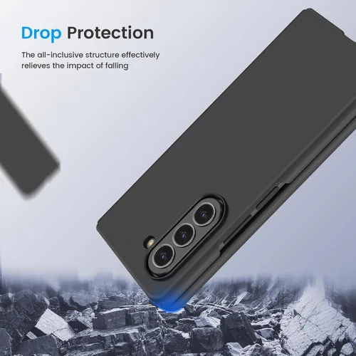 Miniatura 6 de Ruky Funda para Samsung Galaxy Z Fold 5, cubierta de cuerpo completo con protector de pantalla integrado, soporte de carga inalámbrica de PC duro