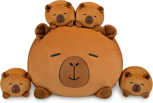 Miniatura 7 de Gato Negro de Peluche Lindo Gato de Peluche Suave con 4 Almohadas Navideñas, de Acción de Gracias, Cumpleaños para Niñas, Niños, Niños Decoración