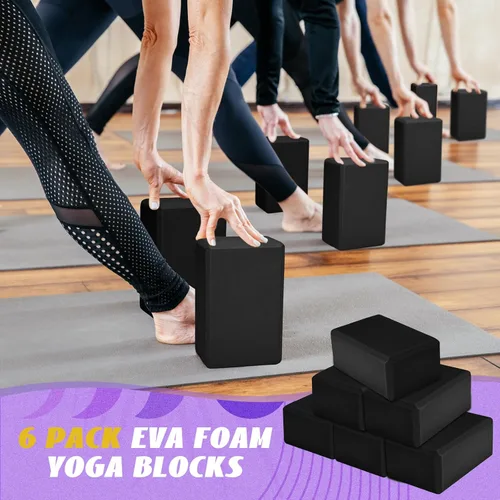 Miniatura 2 de Wettarn Paquete de 6 bloques de yoga de 9 x 6 x 4 pulgadas, espuma EVA, ligeros, antideslizantes, accesorios de yoga para pilates, estiramiento
