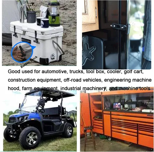 Miniatura 6 de Pestillo Flexible de Goma con Mango en T y Cierre de Enganche para Caja de Herramientas, Hielera, Carrito de Golf o Capó de Máquina de Ingeniería