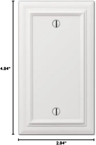 Miniatura 3 de Amerelle 94BW Continental - Placa de pared, 1 en blanco, metal fundido, blanco, 1 paquete