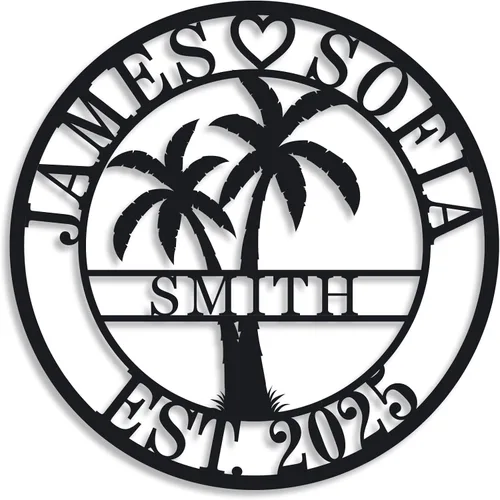 Miniatura 18 de Regalos de Boda para Parejas 2025, Letreros de Nombre Personalizados de Metal, Letreros de Nombre Personalizados, Letrero de Apellido Familiar