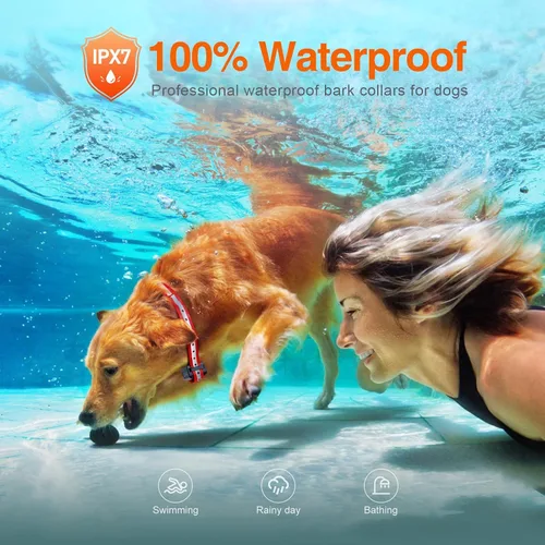 Miniatura 4 de ROJECO Collar de entrenamiento para perros con control remoto de 3300 pies, IPX7 impermeable, recargable, collar de choque para perros grandes