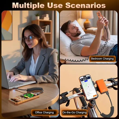 Miniatura 8 de Cable CarPlay en espiral USB A a USB C [2 unidades, 3 pies], cable retráctil retráctil para iPhone para automóvil, cable de carga rápida retráctil