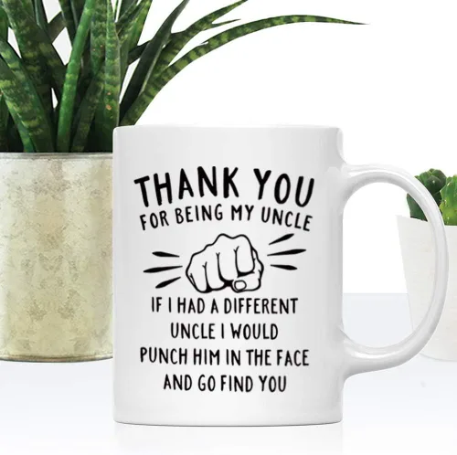 Miniatura 3 de DQG CVT Mejor regalo para tío - Gracias por ser mi tío Taza de café divertida - Regalos de broma para tíos - Ideas geniales de regalo para el Día