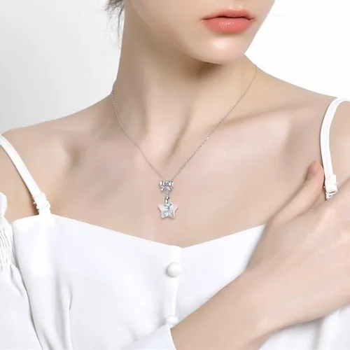 Miniatura 4 de ZQA Dijes de cristal de Murano de corazón de mariposa para pulsera plata de ley 925 cuentas de tapón de cristal de oro rosa dijes espaciadores