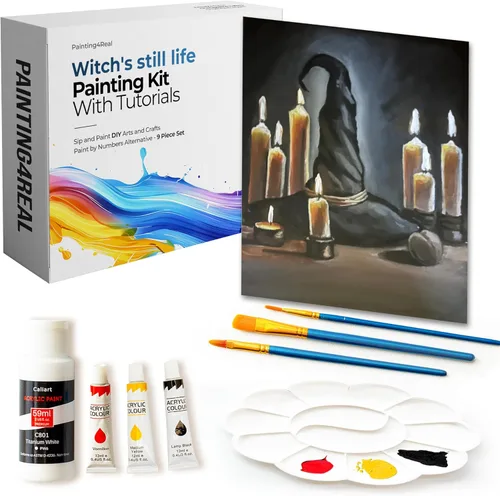 Miniatura 22 de Kit de Pintura DIY Painting4Real para Adultos – Aprende a Pintar Bosques Navideños con Tutoriales en Vídeo – Juego de Pintura Acrílica de 9 Piezas