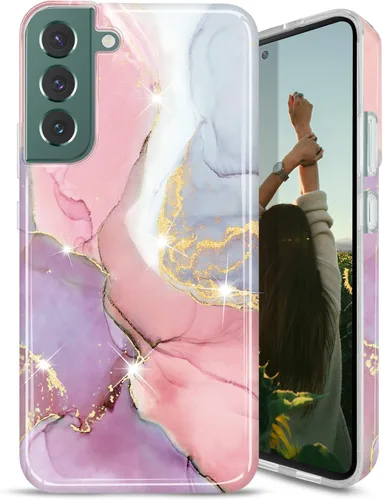 Miniatura 14 de Funda para Galaxy S22 con purpurina dorada, delgada, a prueba de golpes, TPU suave de goma de silicona, funda de teléfono para Samsung Galaxy S22 5G
