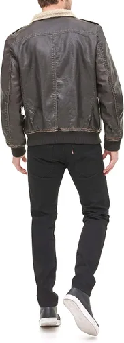 Miniatura 2 de Levis Mens Faux Leather Sherpa Aviator Bomber Jacket