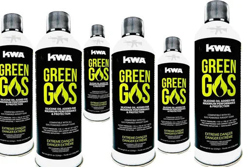 Miniatura 4 de A&N KWA Green Gas 8OZ para Airsoft y Free 1000 Bulldog BBS Paquete de gas verde x 12