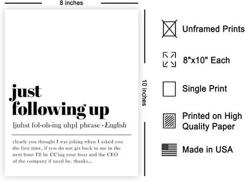 Miniatura 2 de Póster de Arte de Diccionario de Poster Master - Definición de "Just Following Up" Impreso - Arte Tipográfico - Regalo para Hombres, Mujeres