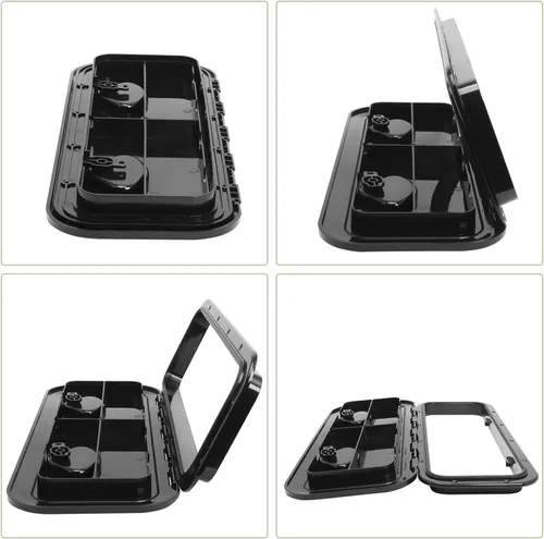 Miniatura 5 de Amarine Made Boat Hatch Access Hatch and Lid Marine Grade 24" x 9-5/8" for Marine Caravan RV-White Negro