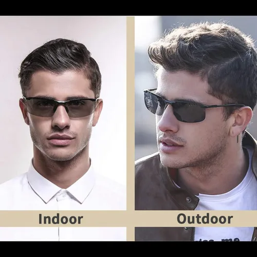Miniatura 8 de Gafas de sol polarizadas fotocrómicas para hombre Al-Mg marco de metal gafas de conducción deportivas protección UV400 gafas antirreflejos