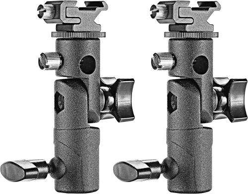 Neewer Soporte de luz giratorio profesional universal tipo E para cámara Speedlite con soporte para paraguas para Canon Nikon Pentax Olympus y otros