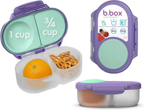 Miniatura 16 de b.box Batman Snack Box - Recipientes a prueba de fugas de 2 compartimentos para niños, mini caja Bento para niños y niños pequeños, contenedores
