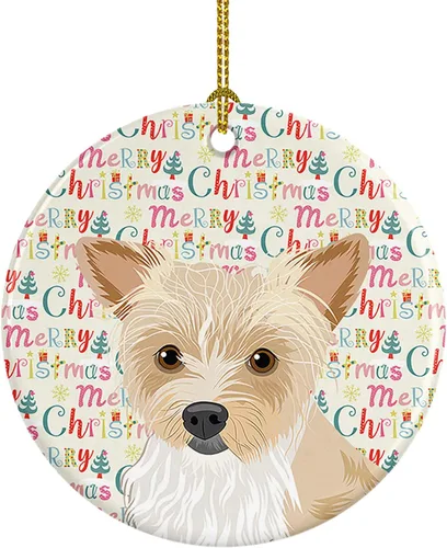 Miniatura 138 de Caroline's Treasures Bulldog Francés Azul de Navidad Adorno de Cerámica Decoraciones Colgantes para Árbol de Navidad para Hogar Navidad, Festividad