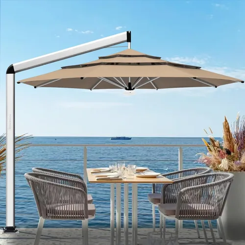 Miniatura 75 de EliteShade USA Sombrilla de Mercado de 10 Años Sin Decoloración de 9 Pies 3 Niveles Sombrilla de Patio Sombrilla de Mesa para Exteriores con Beige