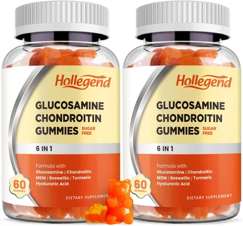 Miniatura 9 de Gomitas de glucosamina condroitina sin azúcar, gomitas suplementos para adultos, hombres y mujeres, 60