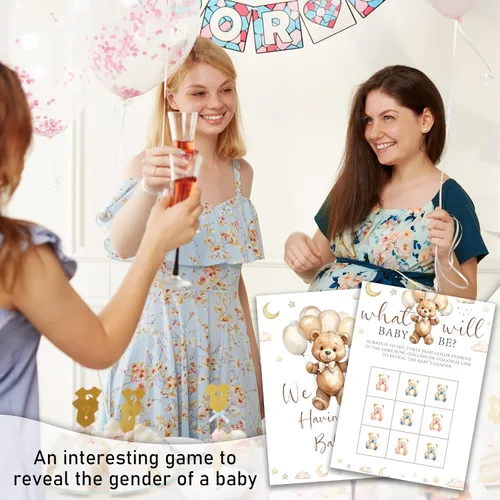 Miniatura 6 de Tarjetas para rascar de revelación de género, juego de mesa de revelación de género para niños, boletos de lotería rascador, tarjetas de anuncio