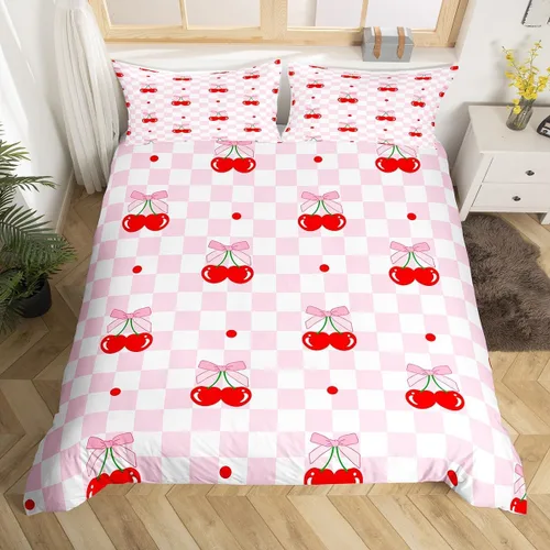 Miniatura 31 de Juego de funda de edredón con lazo de dibujos animados para niños, tamaño individual, juego de ropa de cama de mariquita, escarabajo, insecto