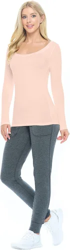 Miniatura 2 de Natural Uniforms Camiseta de manga larga extra ancha con cuello redondo para mujer