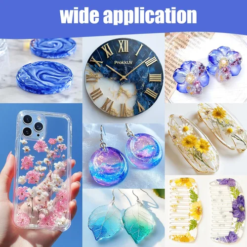 Miniatura 6 de Kit de resina epoxi, resina epoxi transparente de 32 onzas, sin burbujas, no se amarillea, resistente a los rayos UV, seguro para alimentos, fácil