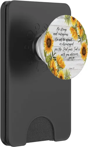 Miniatura 7 de Joshua 1 9 Cristiano Biblia Verso Girasol Cita de Escritura PopSockets Swappable PopGrip