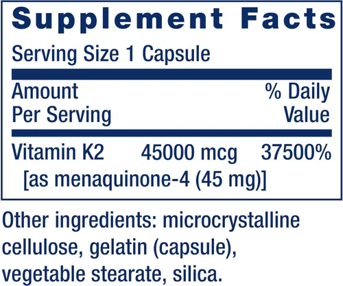 Miniatura 3 de Life Extension Mega Vitamina K2 de alta potencia para huesos fuertes, clínicamente estudiada 45 mg de dosis K2, promueve una densidad ósea