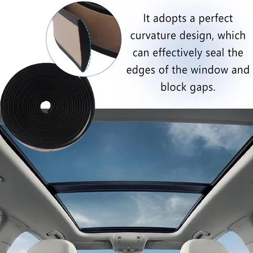 Miniatura 4 de Tira de sellado de parabrisas de automóvil, tira de sellado de goma flexible, tira de sellado de techo solar, burletes multifuncionales para 23 pies