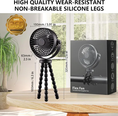 Miniatura 7 de snawowo Mini ventilador portátil personal de mano, ventilador de cochecito de bebé, ventilador de asiento de automóvil, alimentado por USB