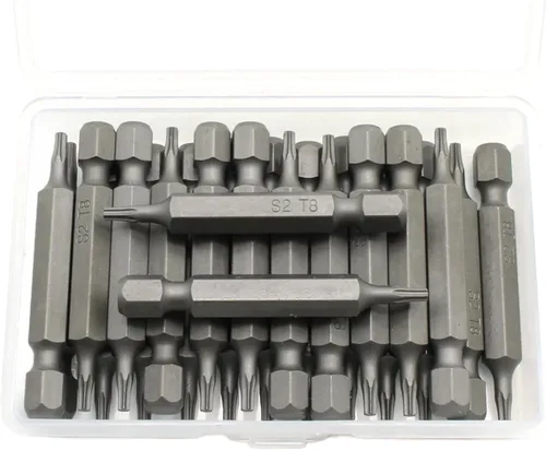 Miniatura 41 de TMAX Juego de puntas de destornillador de cabeza de estrella T6 Torx de 25 piezas, acero S2 de 6 puntos T-6 puntas de inserción de destornillador