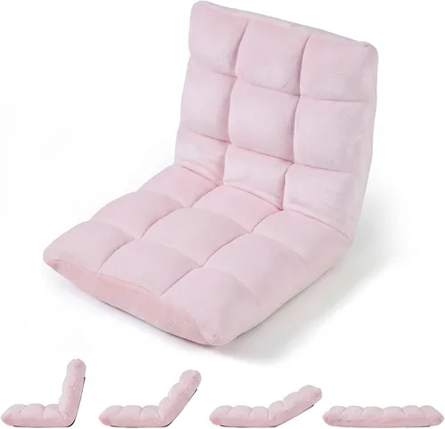 Miniatura 12 de Giantex Silla de suelo con soporte de espalda, 14 posiciones ajustables, cama plegable acolchada, sofá reclinable, sillas de suelo plegables