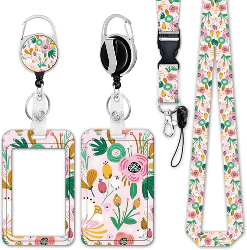 Miniatura 11 de Soporte para tarjeta de identificación con cordón, clip retráctil para carrete de identificación para enfermera, médico, correa de cordón Estampado