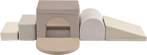 Miniatura 8 de Merax Escalador de túnel de espuma suave para interiores, juguetes de escalada para niños pequeños con túnel, escalones y rampa, juego de escalada