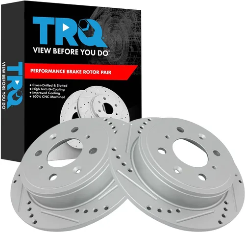Miniatura 63 de TRQ Juego de rotores de freno de rendimiento trasero con revestimiento G premium compatible con Mazda 6 2014-2021