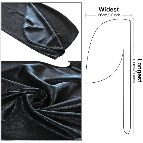 Miniatura 5 de Paquete de 3 piezas de durags sedosas para ondas de hombres, de regalo 1 gorra para marcar las ondas, talla única