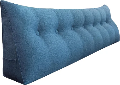 Miniatura 24 de Almohada de cuña gruesa de 14 libras tamaño King para cabecero, posicionador de cuerpo, almohada de lectura triangular para sentarse en la cama