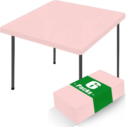 Miniatura 29 de Moosfor Paquete de 6 manteles cuadrados de elastano, manteles elásticos ajustables para pícnic, cubierta de mesa de patio elástica lavable para Negro